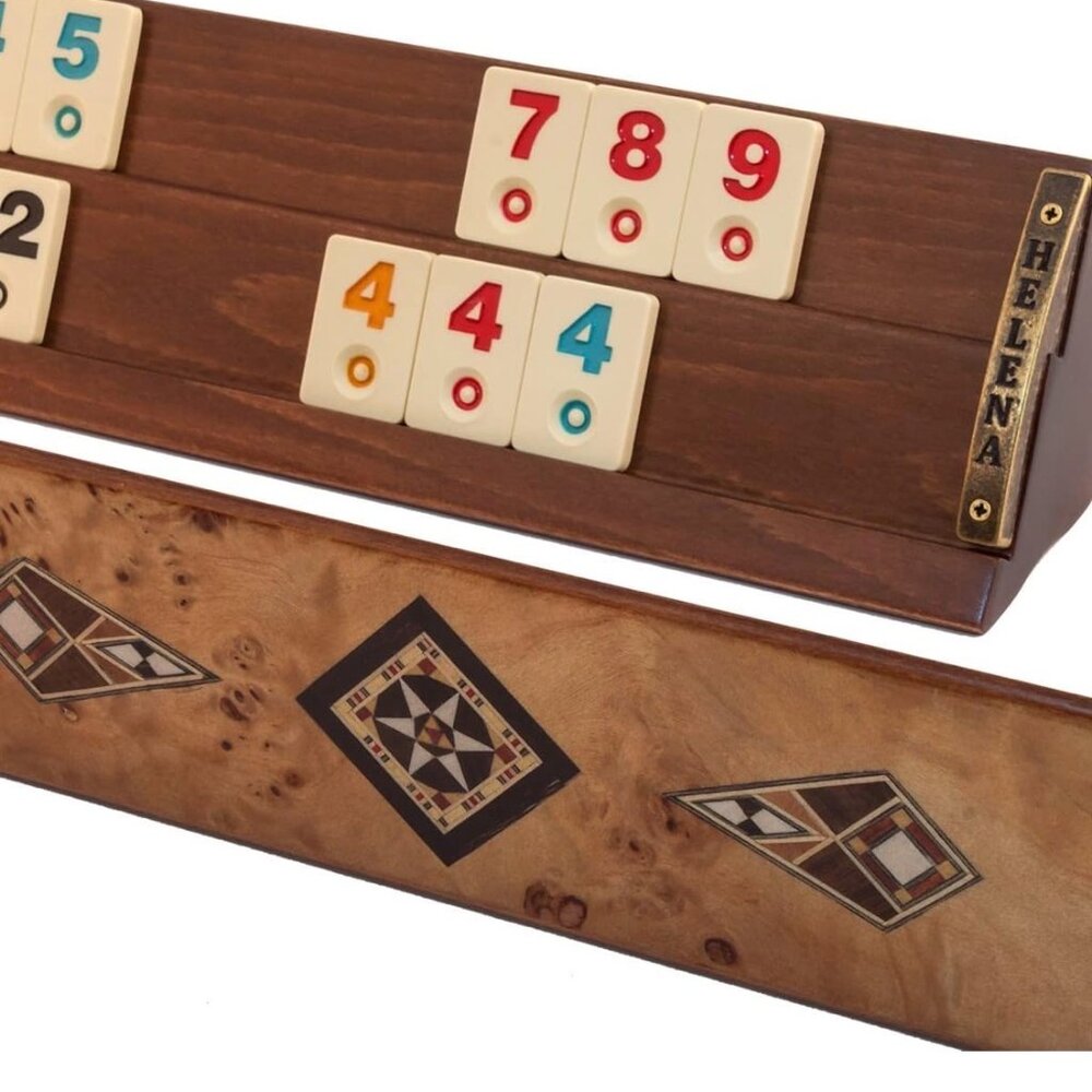 Helena Wood Art Handmade Massive Wooden Rummy Set,Rummy Cube Set Okey Game Set